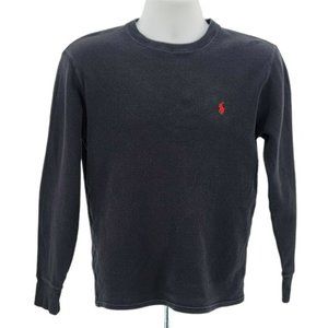 Polo Ralph Lauren Black Thermal Logo Long Sleeve Shirt Mens Medium